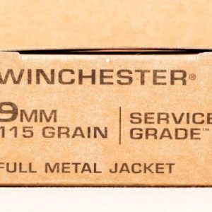 9MM WINCHESTER SERVICE GRADE 115 GRAIN FMJ (500 ROUNDS)