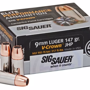 SIG SAUER Elite Defense 9mm Luger 147 gr V Crown JHP